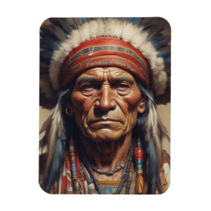 Geronimo Indian Chief Warrior Portrait Magnet