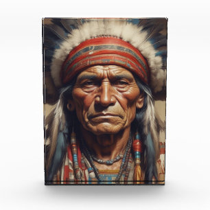 Geronimo Indian Chief Warrior Portrait Photo Block