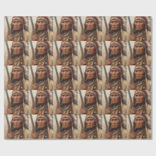 Geronimo Indian Chief Warrior Portrait Wrapping Paper