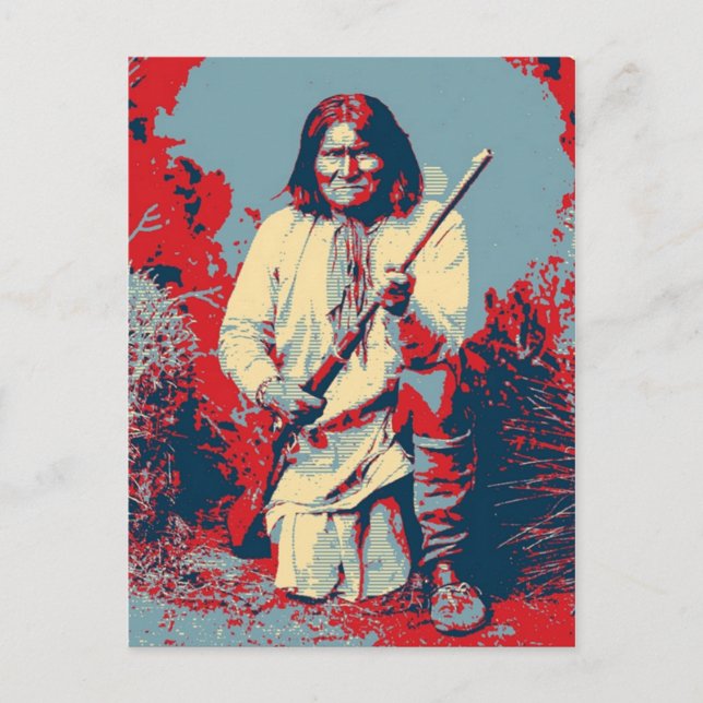 Geronimo Pop Art - Apache Indian Warrior Chief Postcard (Front)