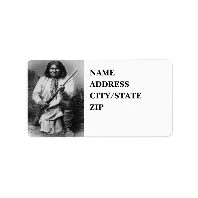 'Geronimo with Gun at the Ready' Label (Front)