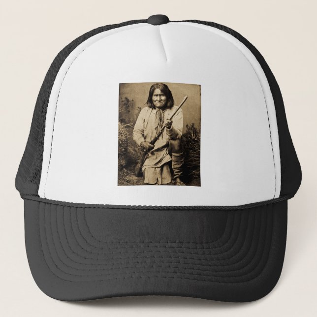 Geronimo with Rifle 1886 Trucker Hat (Front)