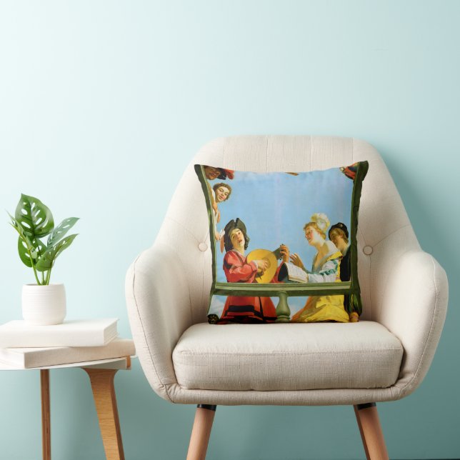 Gerrit Van Honthorst Musical Group Balcony Art Cushion (Chair)