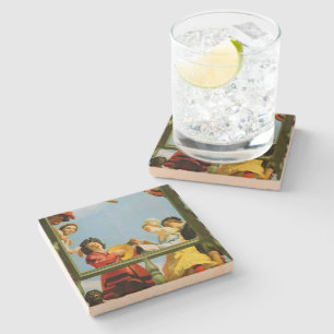 Gerrit Van Honthorst Musical Group Balcony Art Stone Coaster