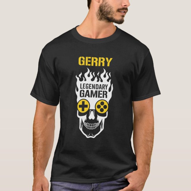 Gerry Name Gift - Personalised Legendary Gamer T-Shirt (Front)