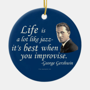Gershwin on Life Ceramic Ornament