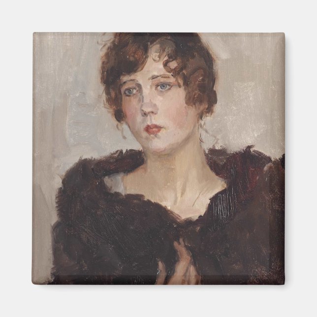 Gertie in a Fur Coat (by Isaac Israels) Magnet (Front)
