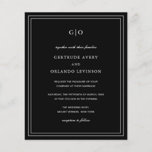 Gertrude Black Classic Elegant Wedding Flyer