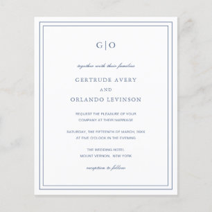 Gertrude Dusty Blue Classic Elegant Wedding Flyer