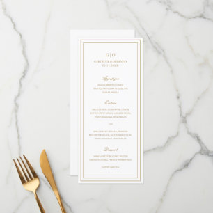 Gertrude Gold Classic Elegant Wedding Menu