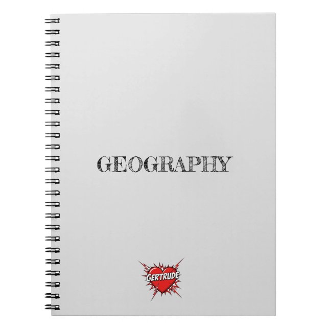 Gertrude Heart Grey Notebook (Front)