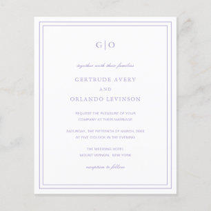 Gertrude Lavender Classic Elegant Wedding Flyer
