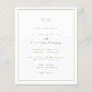 Gertrude Sage Green Classic Elegant Wedding Flyer