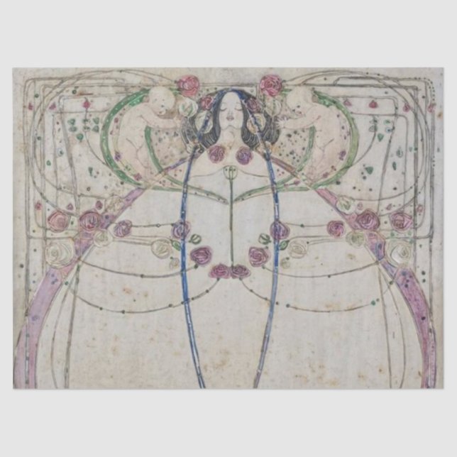 Gesso Panel by Margaret Macdonald Mackintosh Tissue Paper (Front)