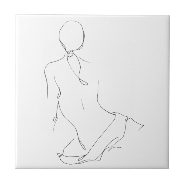 Gestural Contour Ceramic Tile (Front)