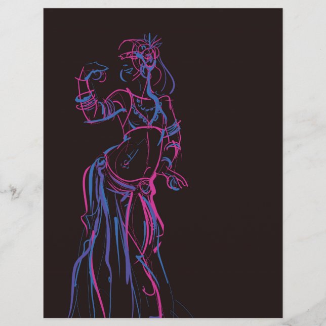 Gesture sketch drawing  tribal fusion bellydancer flyer (Front)