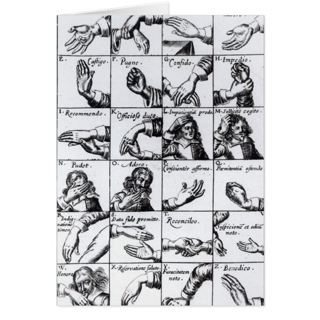 Gestures for miming  John Bulwer's 'Chrilogia (Front)