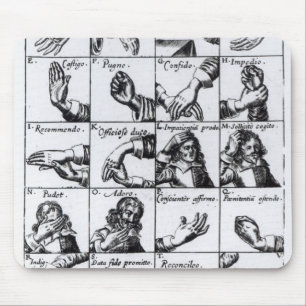 Gestures for miming John Bulwer's 'Chrilogia Mouse Pad