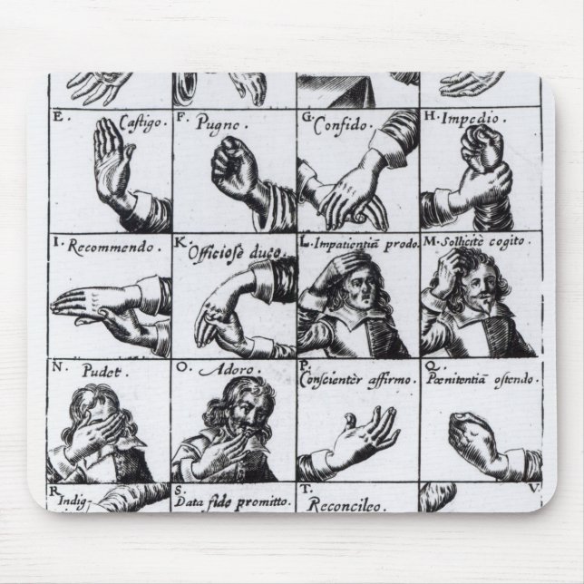 Gestures for miming  John Bulwer's 'Chrilogia Mouse Pad (Front)