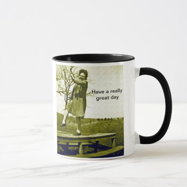 Get a Kick out of Mornings Big Mug (Right)