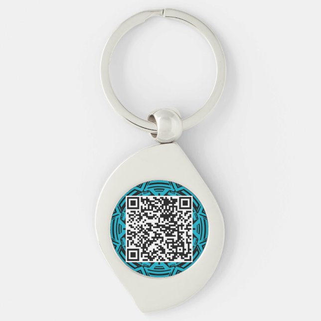 Get a pin with your own QR code Key Ring (Front)