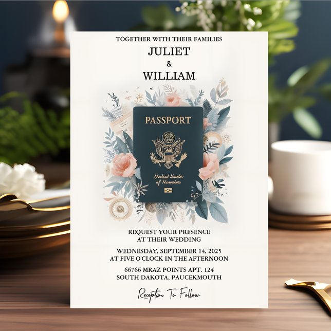 Get Aeroplane Ticket Passport Boarding Pass Weddin Invitation (Creator Uploaded)
