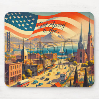 Get Away to the USA Mouse Pad