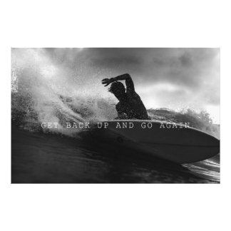 Get Back Up And Go Again - Surfer battling rough   Photo Print