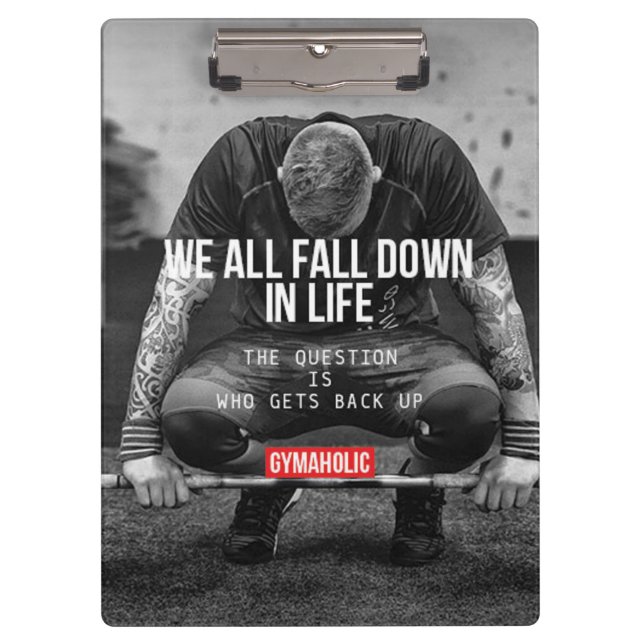 Get Back Up - Workout Motivational Clipboard (Front)