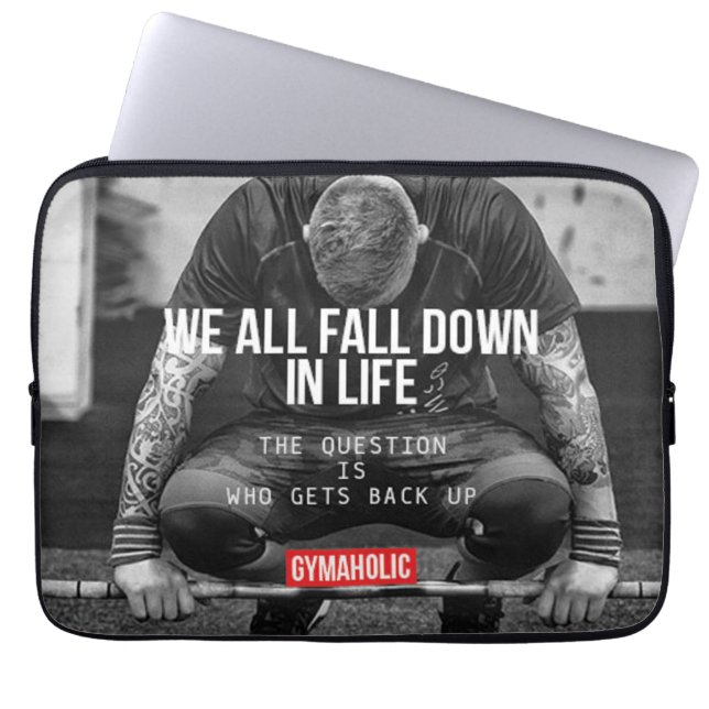 Get Back Up - Workout Motivational Laptop Sleeve (Front)