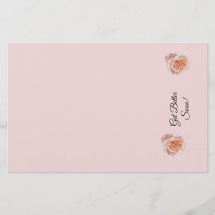 Get Better Roses Pink Stationery