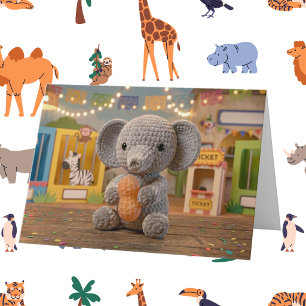 Get Better Soon Zoo Elephant and Colouring Page Card