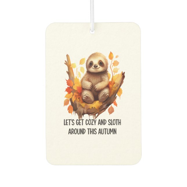 Get Cosy and Sloth Around This Autumn Car Air Freshener (Front)