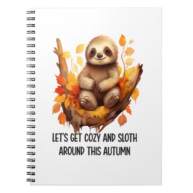 Get Cosy and Sloth Around This Autumn Notebook (Front)