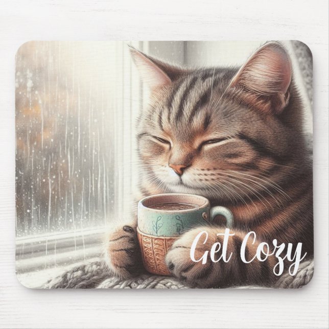 Get Cosy Cat  Mouse Pad (Front)