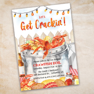 Get Crackin' Crawfish Boil Invitation