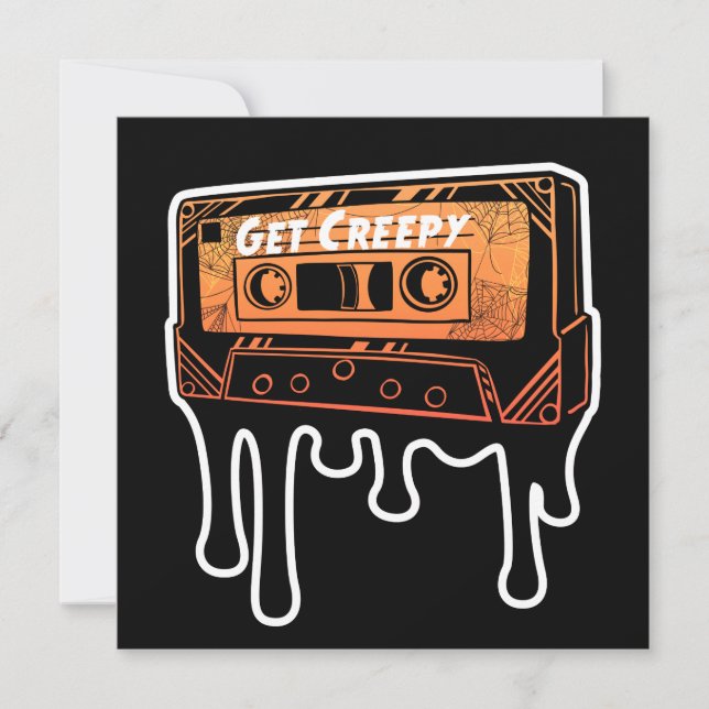 Get Creepy Cassette Dripping Tape Halloween Music Invitation (Front)