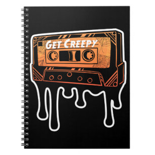Get Creepy Cassette Dripping Tape Halloween Music Notebook