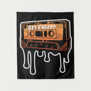 Get Creepy Cassette Dripping Tape Halloween Music Tapestry