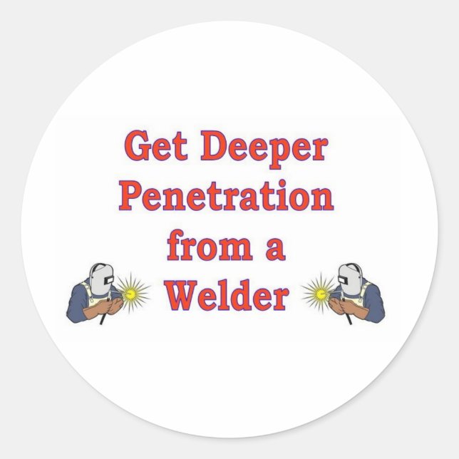 GET DEEPER PENETRATION CLASSIC ROUND STICKER (Front)