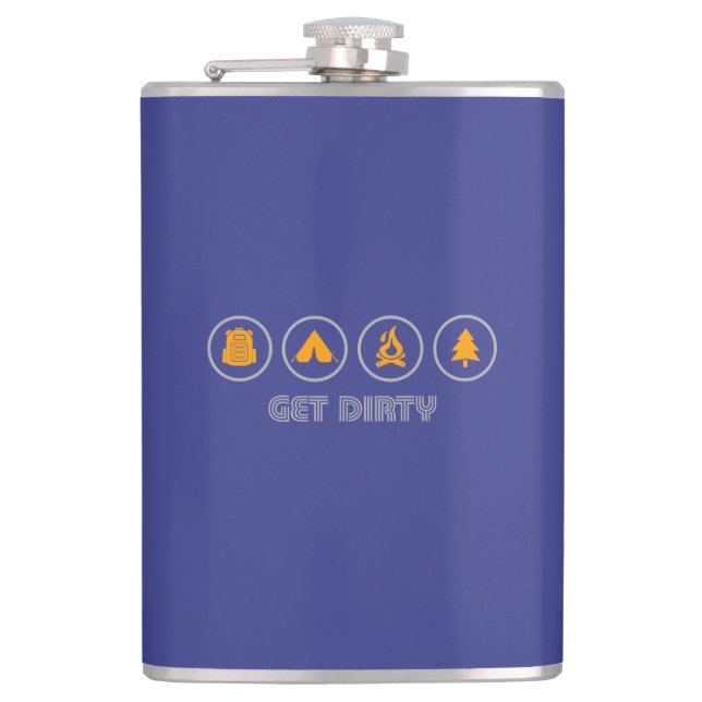 Get Dirty Camping Hip Flask (Front)