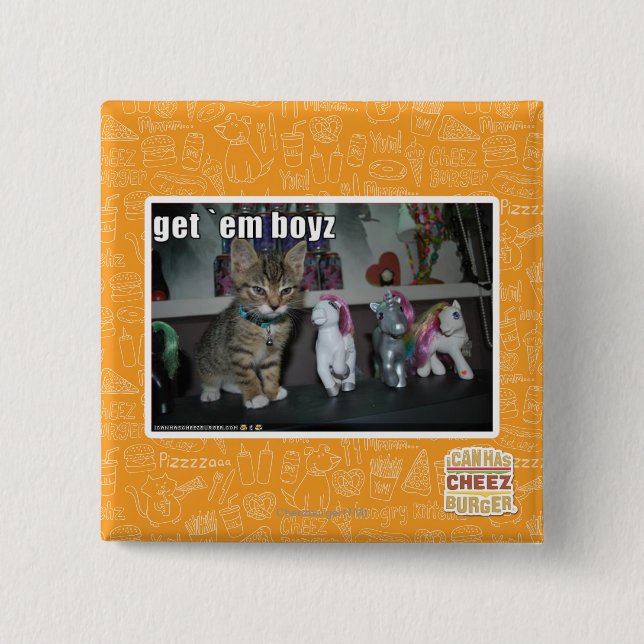 Get em boyz 15 cm square badge (Front)