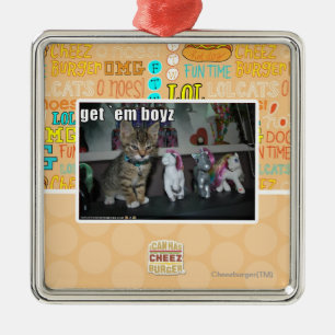 Get em boyz metal ornament