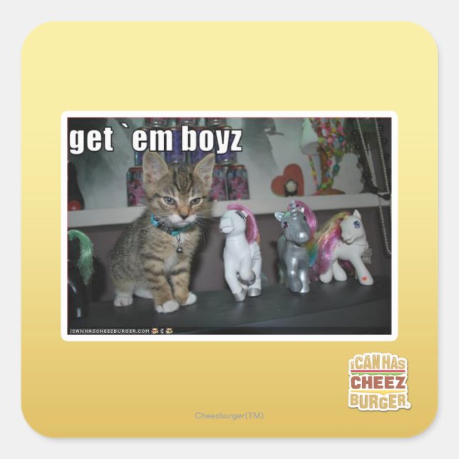 Get em boyz square sticker (Front)