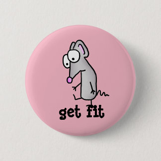 Get Fit Mouse 6 Cm Round Badge