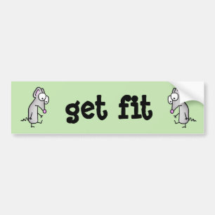 Get Fit Mouse Bumper Sticker