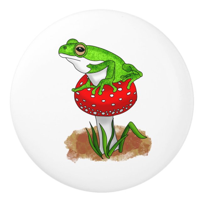 Get Froggy with It | Funny Frog Ceramic Knob (Front)