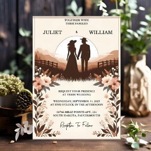 Get Garden Floral Spring Wood Boho Rustic Wedding Invitation