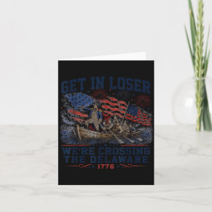 Get In Crossing The Delaware 4th July Vintage 1 Card