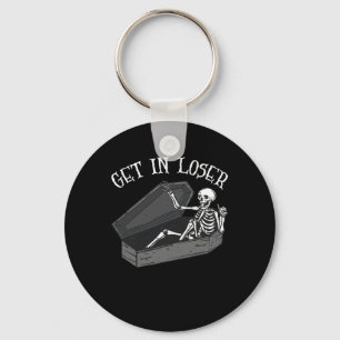Get In Loser Skeleton In Coffin Halloween Fun Men  Key Ring